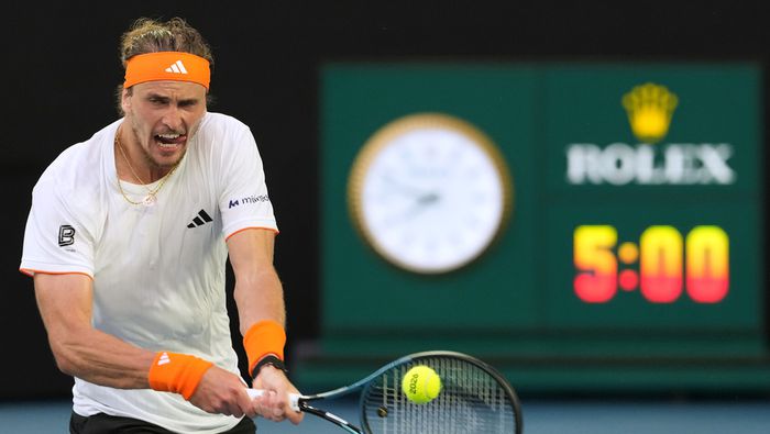 Zverez durante la Semifinal del Abierto de Australia vs Alcaraz | AP