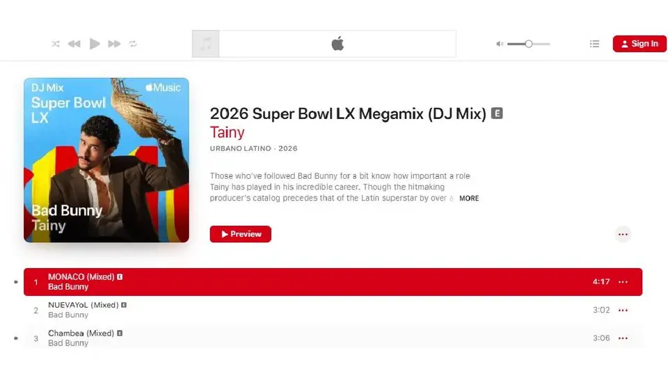 Se filtró lo que al parecer será el setlist de canciones del Conejo Malo para el SB LX/Apple Musix