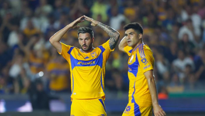 André-Pierre Gignac y Nicolás Ibáñez en partido con Tigres en la Liga MX | IMAGO 7