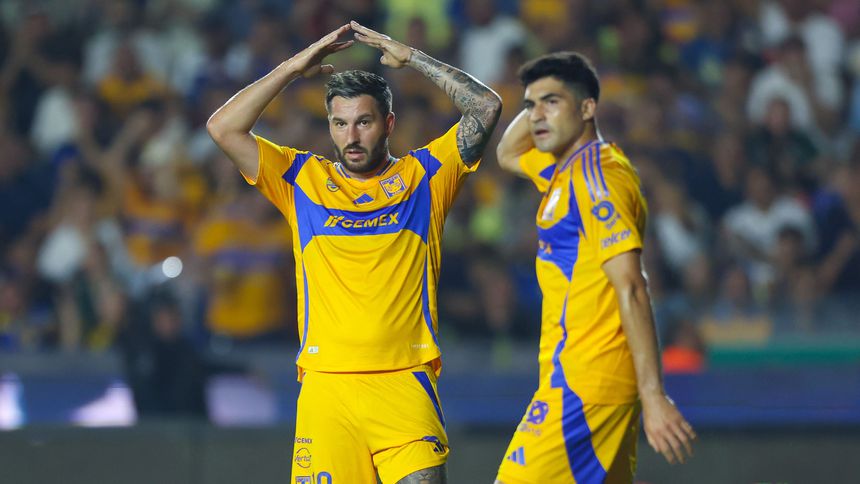 André-Pierre Gignac y Nicolás Ibáñez en partido con Tigres en la Liga MX | IMAGO 7