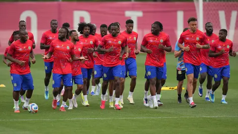 Selección de República del Congo entrenando l AP