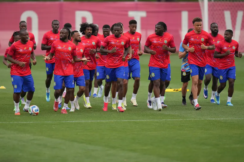 Selección de República del Congo entrenando l AP