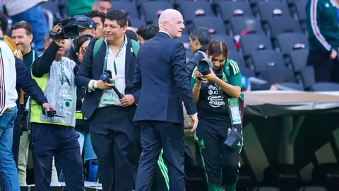 El presidente de la FIFA, Gianni Infantino, previo al amistoso entre México y Portugal en el Estadio Azteca | MEXSPORT