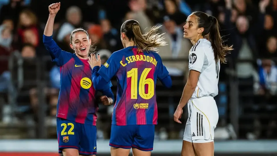 Las jugadoras culés festejando la victoria | IG: @fcbfemeni