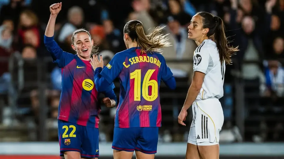 Las jugadoras culés festejando la victoria | IG: @fcbfemeni