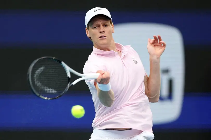 Jannik Sinner en su encuentro con Lehecka l AFP