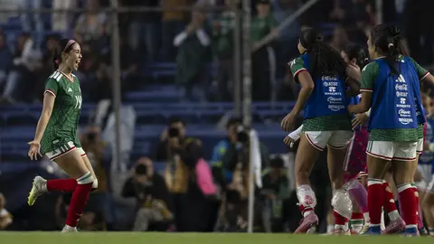 Greta Espinoza en celebración tras su gol en el juego amistoso entre la Selección Mexicana y Brasil | IMAGO 7