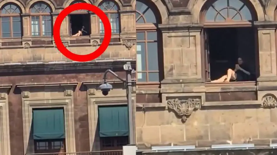 Hace unos días se hizo vira un video de mujer tomando el sol en Palacio Nacional/X: @vampipe