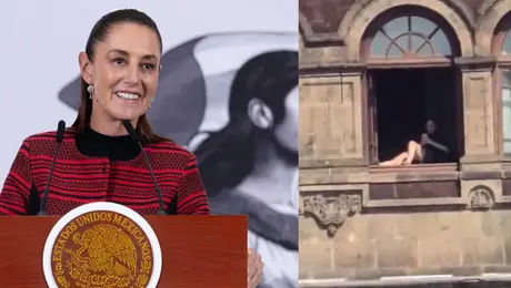Sí era real: Sheinbaum confirma a mujer tomando el sol en Palacio Nacional