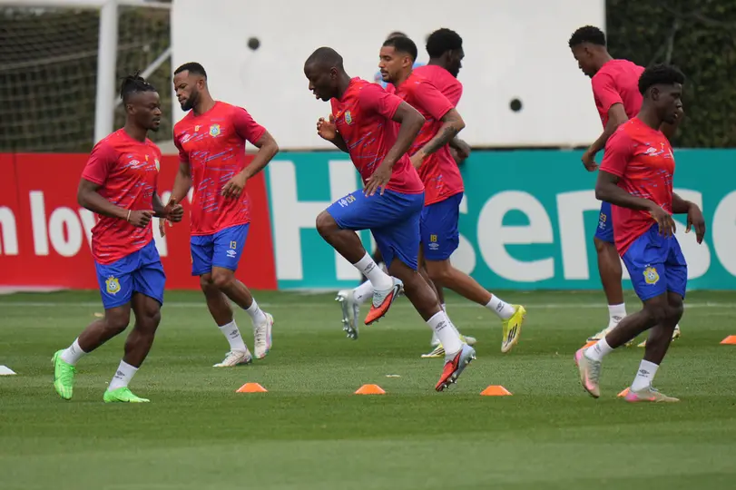 Selección de República del Congo entrenando l AP