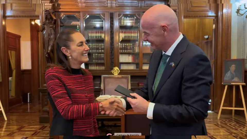 Gianni Infantino afirmó que el Mundial será “una fiesta” y un éxito para México./ Captura de pantalla @Claudiashein