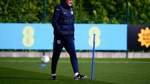 Thomas Tuchel en un entrenamiento con Inglaterra l AP
