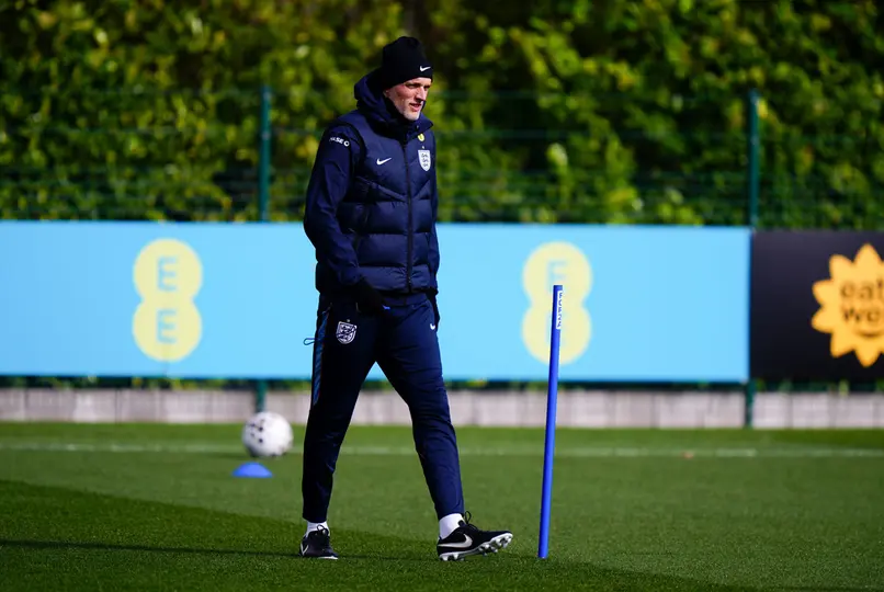 Thomas Tuchel en un entrenamiento con Inglaterra l AP