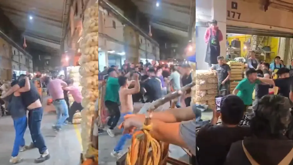 VIDEO: Se arma la campal entre 'diableros' en la Central de Abasto