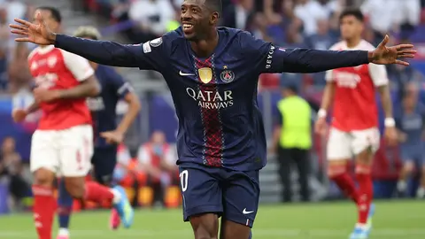 Dembélé tras anotar en la Final de Champions | AP