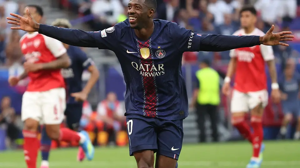 Dembélé tras anotar en la Final de Champions | AP