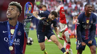 El tridente de oro: Kvaratskhelia, Dembélé y Doué brillan en el éxito del PSG