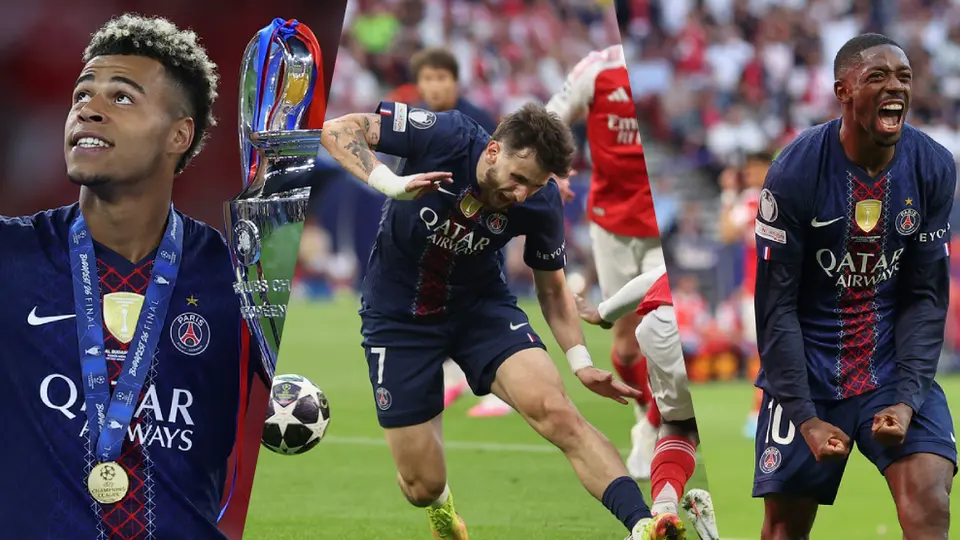 El tridente de oro: Kvaratskhelia, Dembélé y Doué brillan en el éxito del PSG