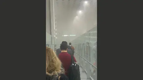 La contingencia ocurrió en la zona de salas de abordar 63 a 74 del aeropuerto capitalino. / RS