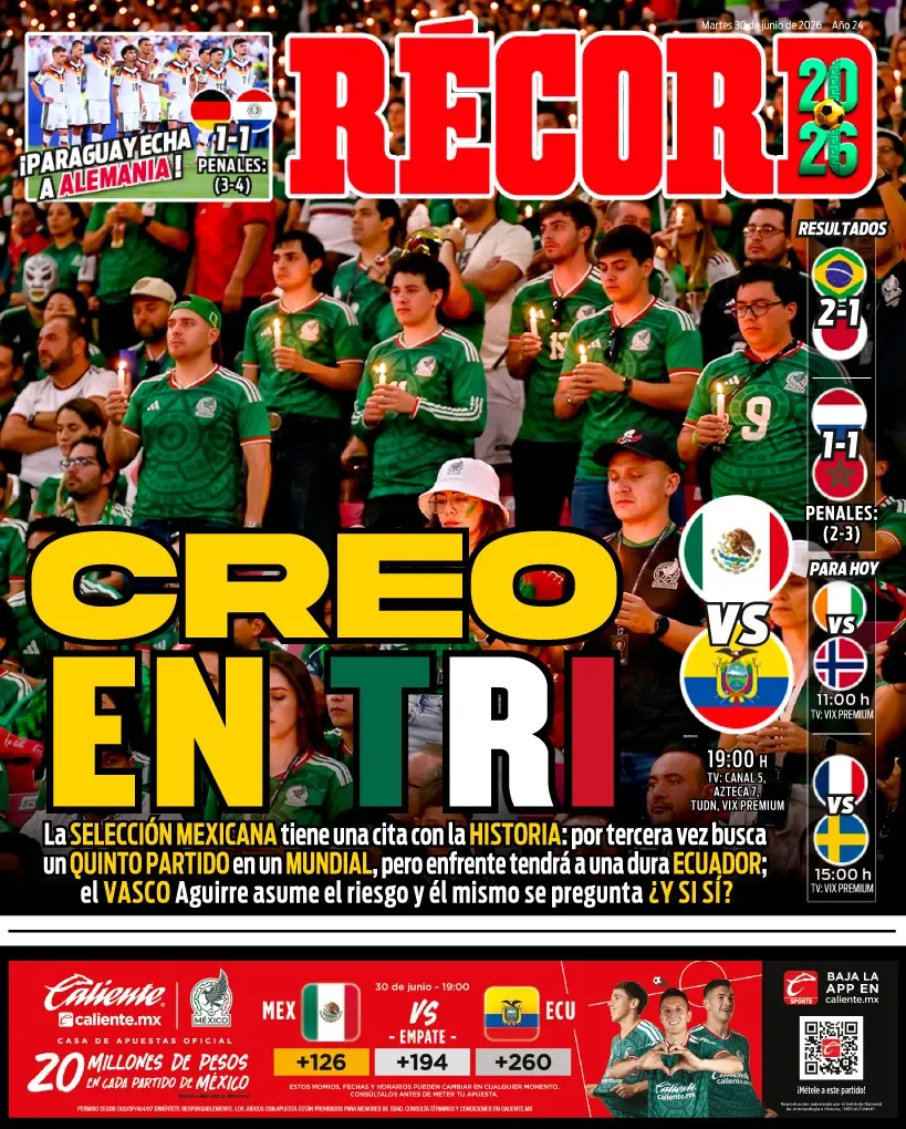 Portada RÉCORD 30 de junio de 2026
