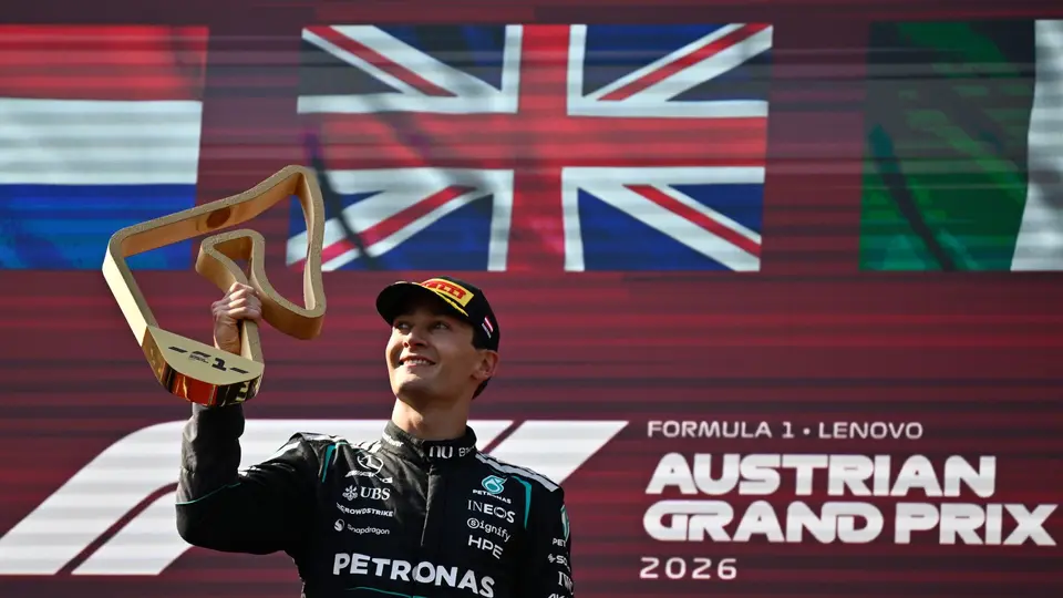 George Russell en el podio del Gran Premio de Austria 2026 | AP