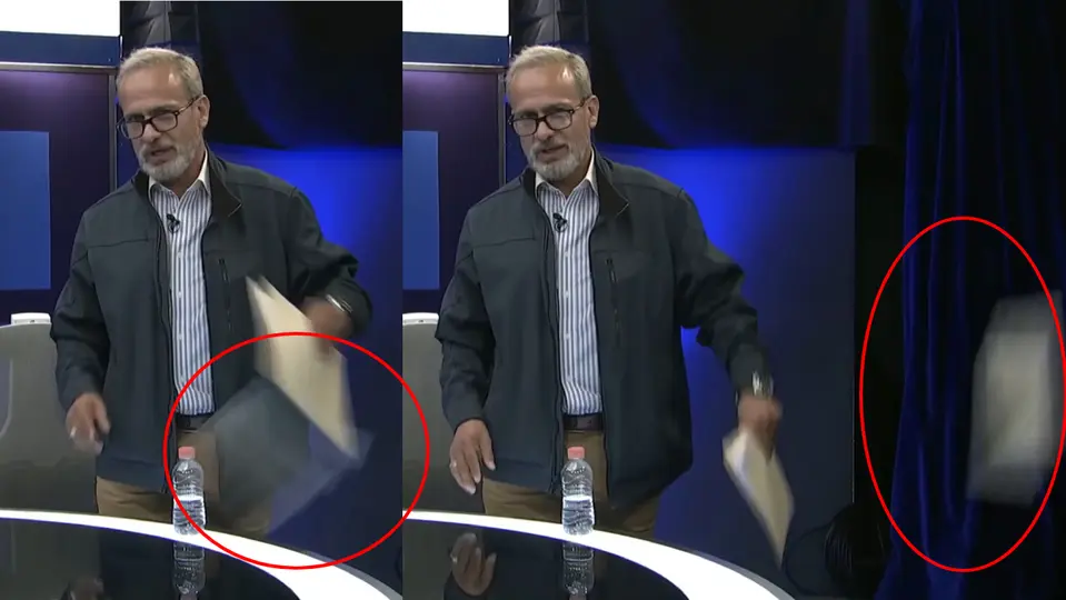 Vallarta se retiró de la mesa y en ese momento le aventaron unos billetes al periodista / Especial