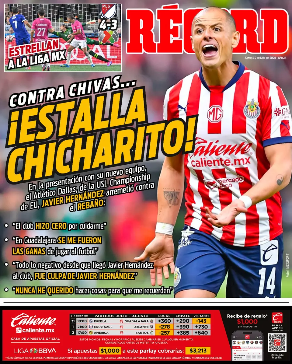 Portada RÉCORD 30 de Julio de 2026