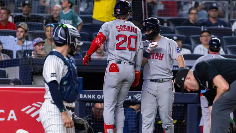 Nick Sogard y Connor Wong de los Red Sox | AP