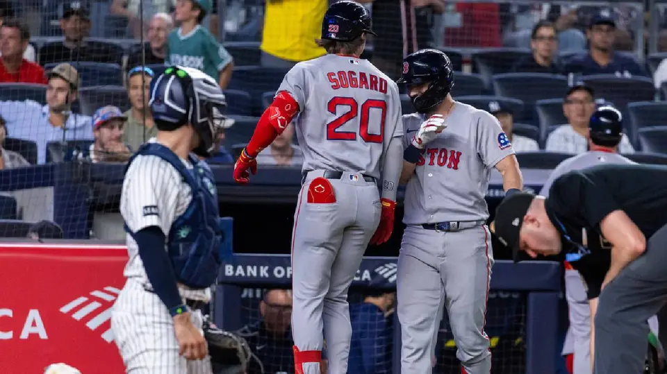 Nick Sogard y Connor Wong de los Red Sox | AP
