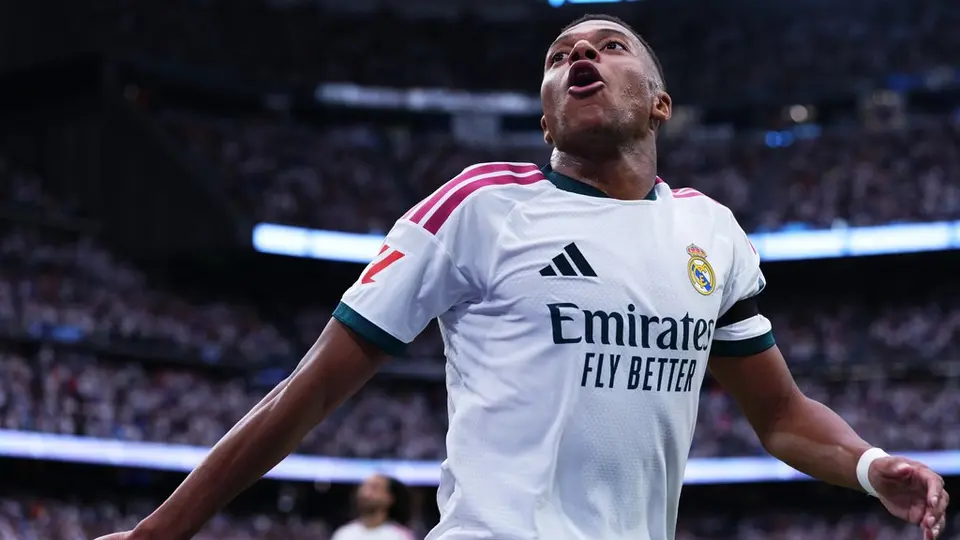 Kylian Mbappé en celebración con Real Madrid | AP