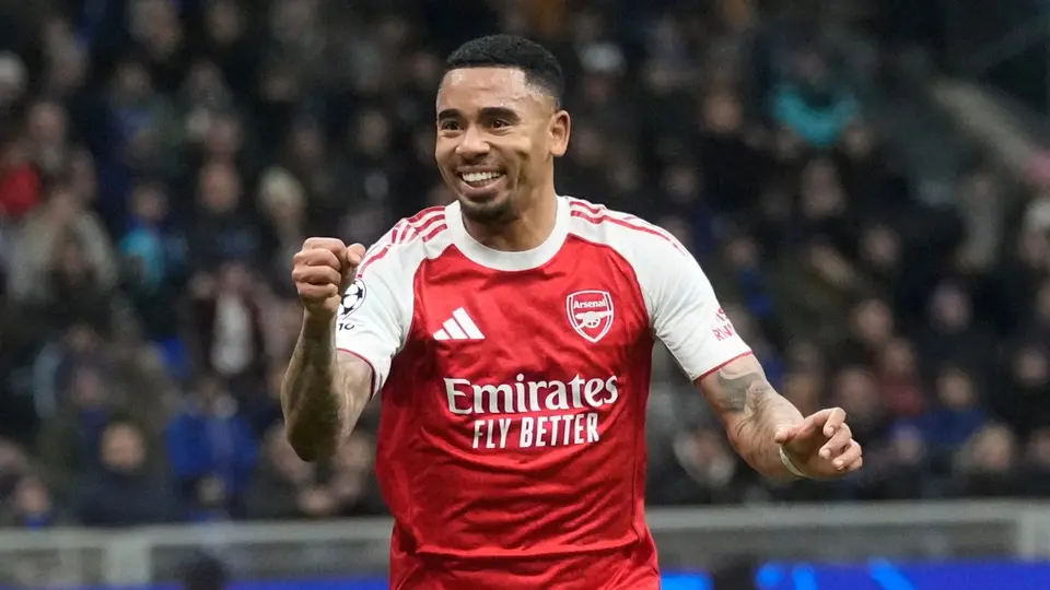Gabriel Jesus en celebración con Arsenal en la Temporada 2025-26 | AP