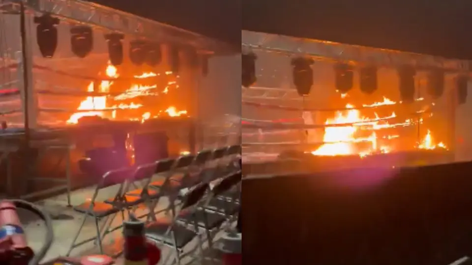 El ring fue incendiado por los atacantes | Redes