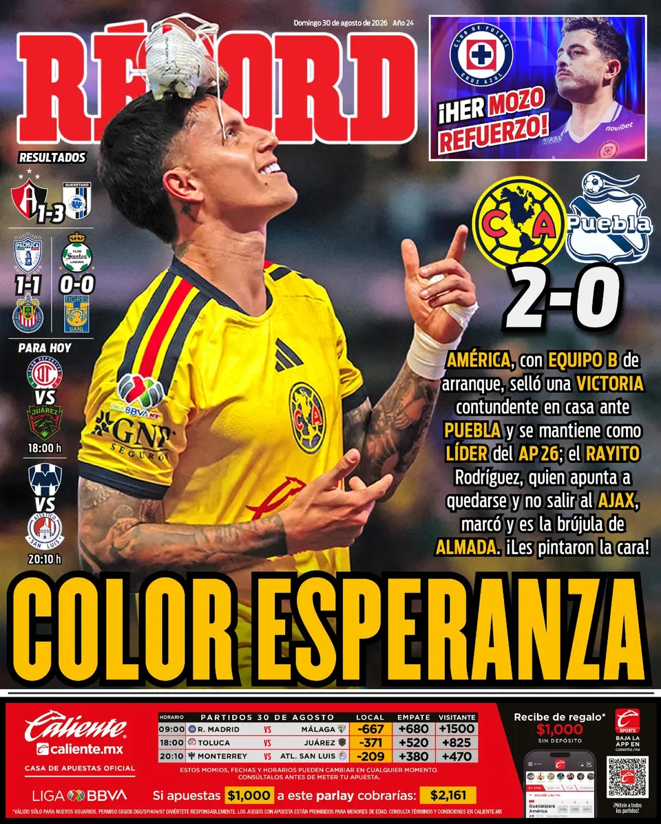 Portada RÉCORD 30 de agosto 2026