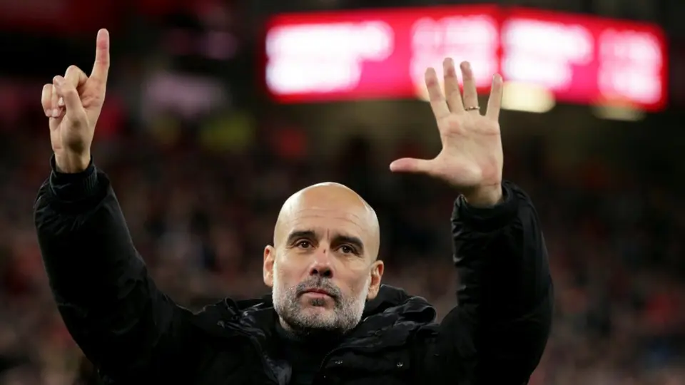 Pep Guardiola celebra con Manchester City | AP