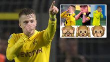 Reus completa los tres festejos como 'monkey emojis'