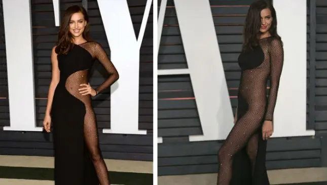 Irina Shayk muestra sensual transparencia en la fiesta del Oscar