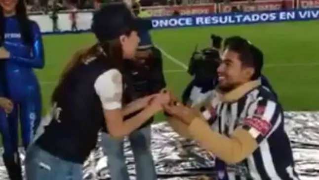 Aficionado se disfraza de la mascota del Pachuca y propone matrimonio