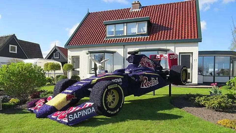 Crean monoplaza Toro Rosso de flores