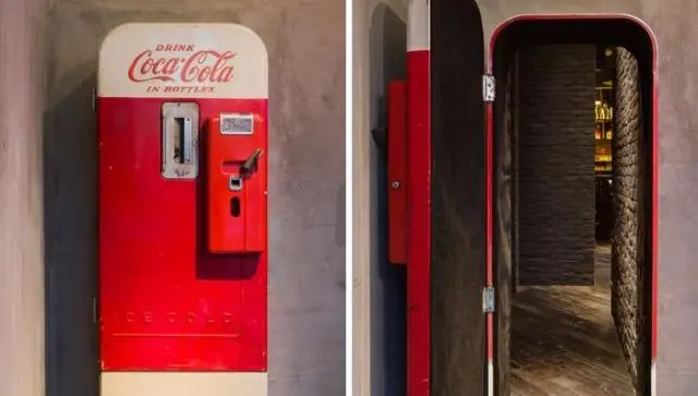 Espectacular bar tras una máquina de refrescos'
