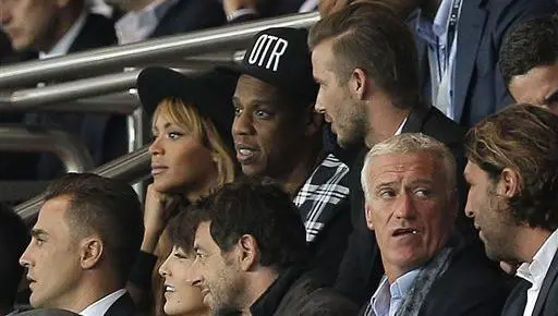 Beyoncé, Jay-Z y David Beckham durante el encuentro | AP