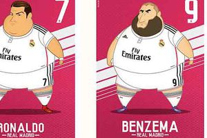 Diseñador pone obesos a jugadores del Real Madrid