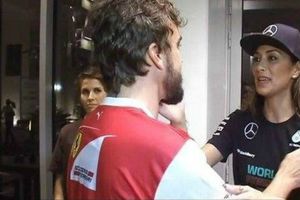 Novia de Lewis Hamilton coquetea con Fernando Alonso