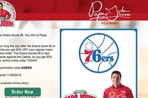 Pizzería tuvo que cambiar promoción por mala racha de 76ers