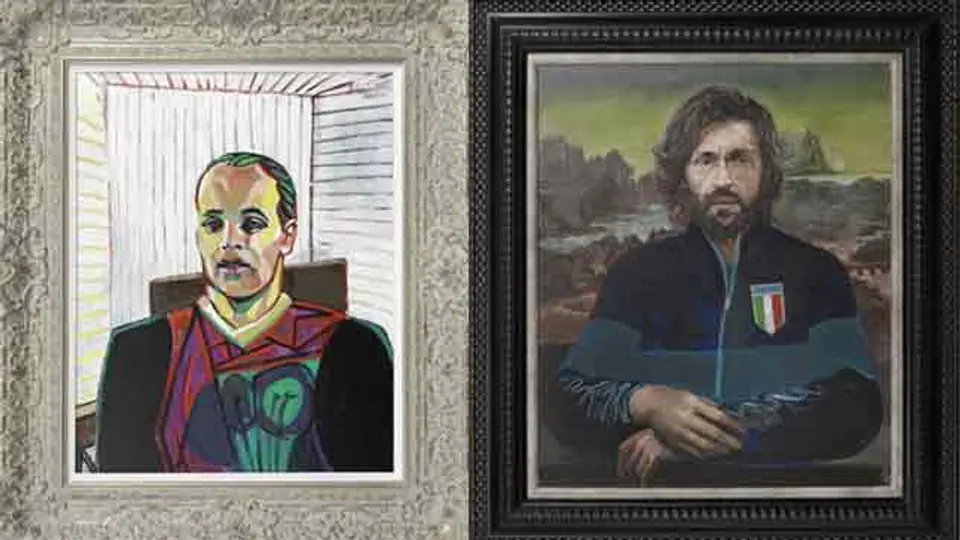 Pinturas clásicas con rostros de futbolistas
