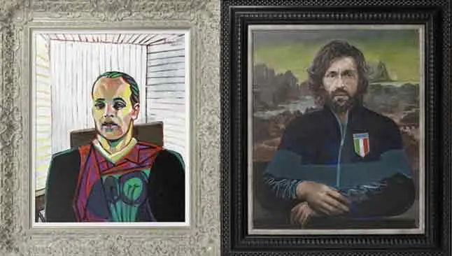 Pinturas clásicas con rostros de futbolistas