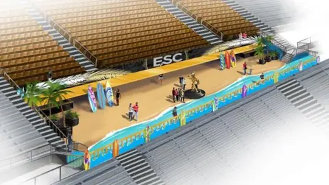 Estadio de futbol americano tendrá playa en la tribuna