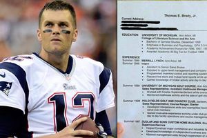 Tom Brady presume su antiguo CV