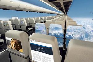 Diseñan avión futurista con pantallas en lugar de ventanas