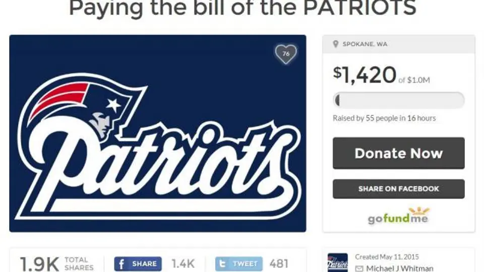 Crean recolecta para ayudar a los Patriotas a pagar su multa