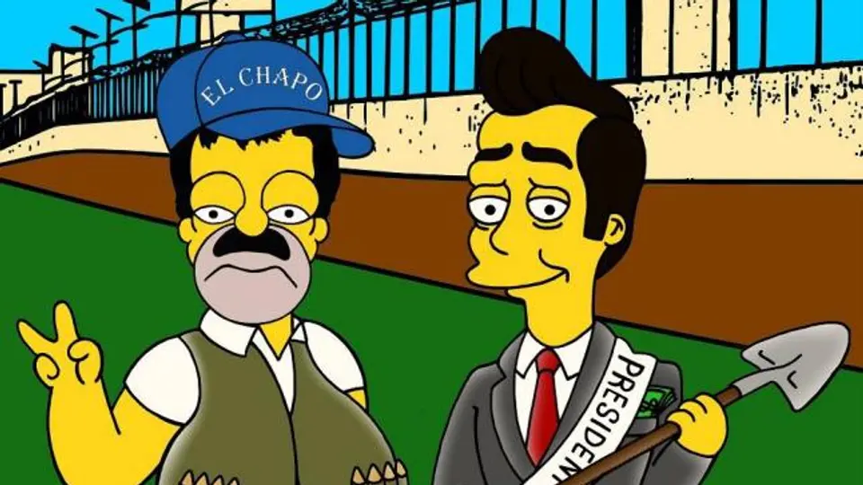 Artista italiano recrea fuga del Chapo al estilo de los Simpson